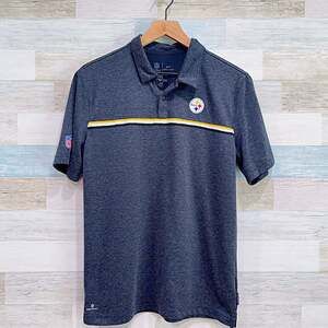 Pittsburgh Steelers Nike On Field Performance Polo Gray Dri Fit NFL Mens Medium